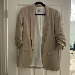 Zara Linen Beige Blazer M